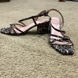 JCrew Leopard print strappy sandals size 10